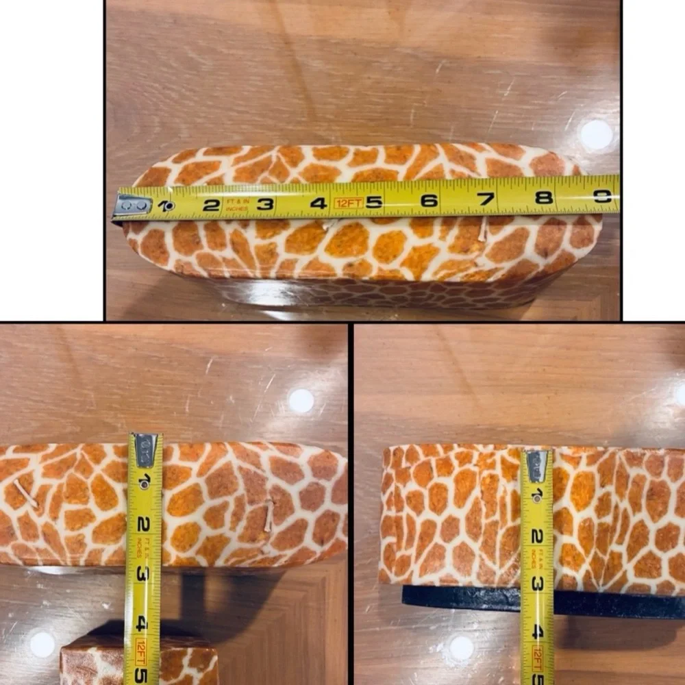 NWOT Animal Print Giraffe Print Candles Set (Ellipse & Square Candles)